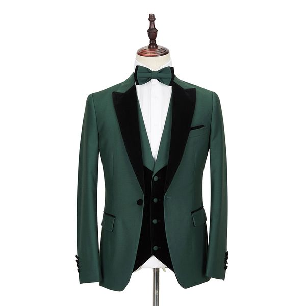 army green new men suit costume 3 pieces velvet lapel slim fit shawl lapel wedding party groom tuxedo, Black
army green new men suit costume 3 pieces velvet lapel slim fit shawl lapel wedding party groom tuxedo, Black