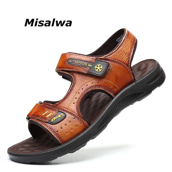 misalwa new arrival 2020 summer men beach sandals genuine cow leather soft sole sandals hook loop convenient anti-skid footwear, Black
misalwa new arrival 2020 summer men beach sandals genuine cow leather soft sole sandals hook loop convenient anti-skid footwear, Black
