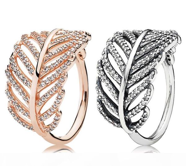 rose gold glitter light feather ring women hollow leaves retro wedding finger ring with original box for pan w163, Silver
rose gold glitter light feather ring women hollow leaves retro wedding finger ring with original box for pan w163, Silver
