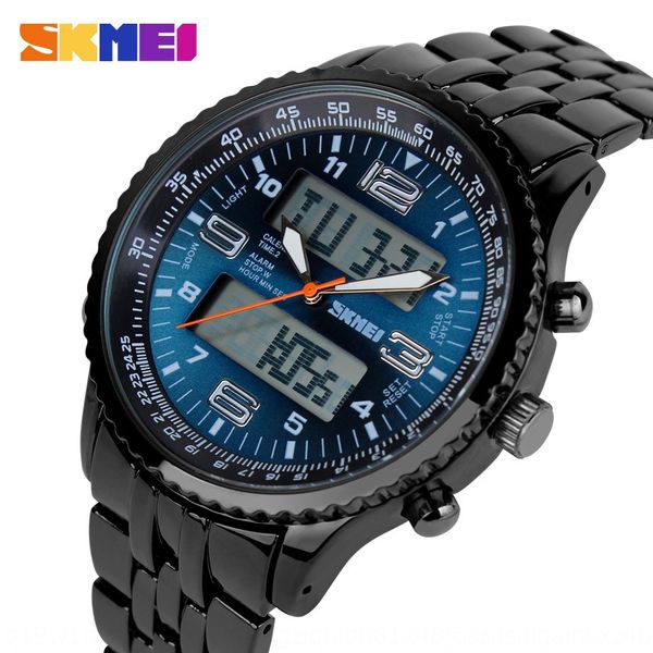 dj5tw shikemei high-end fashion electronic men's multifunctional large dial waterproof student sports steel belt business electronic wa, Blue
dj5tw shikemei high-end fashion electronic men's multifunctional large dial waterproof student sports steel belt business electronic wa, Blue