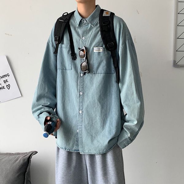 2020 spring and autumn new youth popular solid color loose chic denim long-sleeved shirt fashion casual coat -3xl, White;black
2020 spring and autumn new youth popular solid color loose chic denim long-sleeved shirt fashion casual coat -3xl, White;black