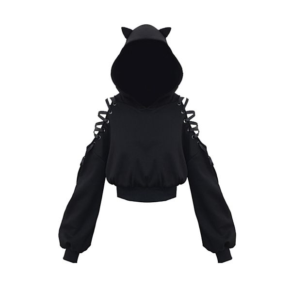 punk gothic girls black hoodies hollow out long sleeve hooded sweatshirt casual pullover hollow out lace up cute cat ear hoodies
punk gothic girls black hoodies hollow out long sleeve hooded sweatshirt casual pullover hollow out lace up cute cat ear hoodies