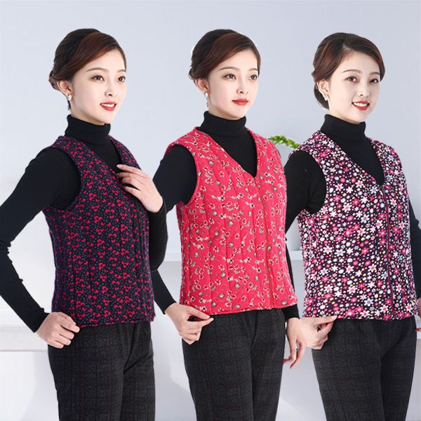 2020 new middle age women autumn winter vintage flowers print vest lady retro patchwork down cotton slim fit short waistcoat a9, Black;white
2020 new middle age women autumn winter vintage flowers print vest lady retro patchwork down cotton slim fit short waistcoat a9, Black;white