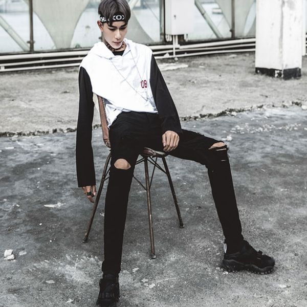мужские прохладный дизайнерская бренд black jeans кожа да кости рваного разрушаемого stretch slim fit hop hop брюки с отверстиями для мужчин, Blue
мужские прохладный дизайнерская бренд black jeans кожа да кости рваного разрушаемого stretch slim fit hop hop брюки с отверстиями для мужчин, Blue