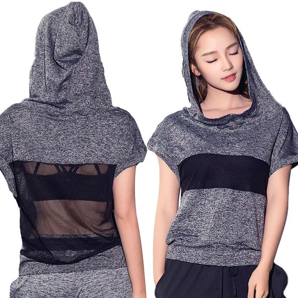 sport shirt women large size loose mesh fitness short-sleeved sports running hooded quick-drying suit breathable yoga top, White;red
sport shirt women large size loose mesh fitness short-sleeved sports running hooded quick-drying suit breathable yoga top, White;red