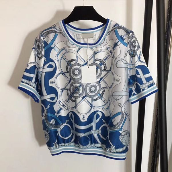 fashion classic trendy brand luxry design print pattern silk pullover summer o-neck short sleeve casual t-shirt, White
fashion classic trendy brand luxry design print pattern silk pullover summer o-neck short sleeve casual t-shirt, White