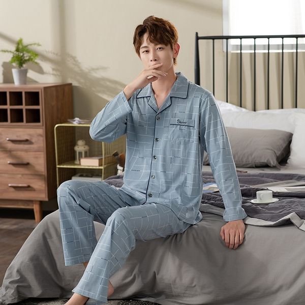 men's long-sleeved pajamas pajamas cotton season knitted cotton plus size men's autumn thin home clothes set, Blue;red
men's long-sleeved pajamas pajamas cotton season knitted cotton plus size men's autumn thin home clothes set, Blue;red