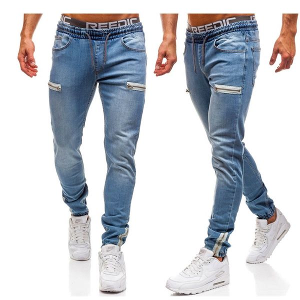 mens stretchy skinny biker slim fit denim pants multi-pocket zipper design pencil pants men fashion casual jogging work, Blue
mens stretchy skinny biker slim fit denim pants multi-pocket zipper design pencil pants men fashion casual jogging work, Blue