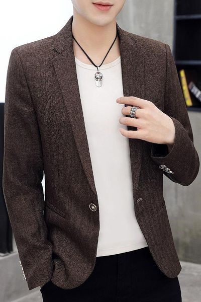 2020 autumn men's slim solid color suit youth fashion casual single button suit, White;black
2020 autumn men's slim solid color suit youth fashion casual single button suit, White;black