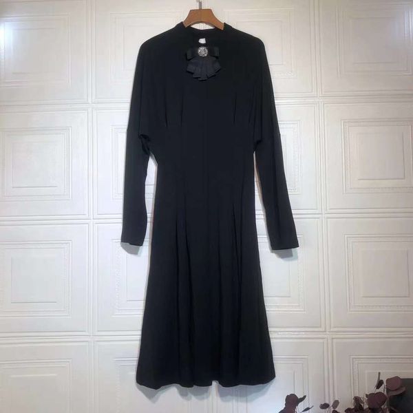 726 2020 autumn crew neck party dresses black bow long sleeve fashion womens clothes meilunjinpin, White;black
726 2020 autumn crew neck party dresses black bow long sleeve fashion womens clothes meilunjinpin, White;black