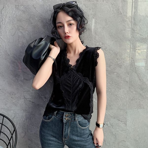 european products summer 2020 new women's fashion lace shirt v-neck sleeveless women's summer wear vest lace vest, Camo
european products summer 2020 new women's fashion lace shirt v-neck sleeveless women's summer wear vest lace vest, Camo