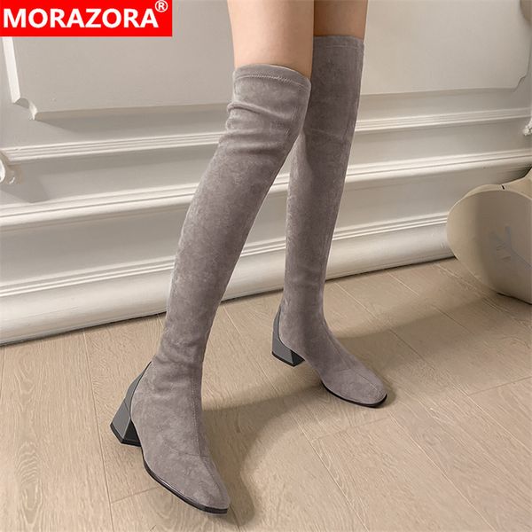 morazora 2020 new arrival fashion over the knee boots med heels square toe solid color women boots winter ladies shoes, Black
morazora 2020 new arrival fashion over the knee boots med heels square toe solid color women boots winter ladies shoes, Black