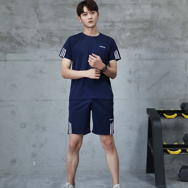 2020 leisure shorts clothing sports suit men's short sleeve shirt shorts running two-piece men's clothing, Black
2020 leisure shorts clothing sports suit men's short sleeve shirt shorts running two-piece men's clothing, Black