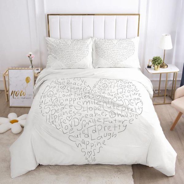 3d bed linens bedding sets quilt covers pillow shams duvet cover sets bedclothes king white heart-shaped home textile
3d bed linens bedding sets quilt covers pillow shams duvet cover sets bedclothes king white heart-shaped home textile