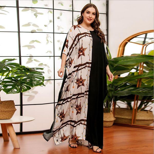 oversize bat sleeve women long dress comfortable star print contrast color dressing gowns big loose arab summer womens clothing, Black;gray
oversize bat sleeve women long dress comfortable star print contrast color dressing gowns big loose arab summer womens clothing, Black;gray