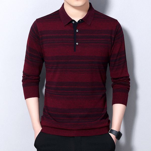 2020 men's autumn casual striped long-sleeved man's sweater youth casual lapel thin sweater, White;black
2020 men's autumn casual striped long-sleeved man's sweater youth casual lapel thin sweater, White;black