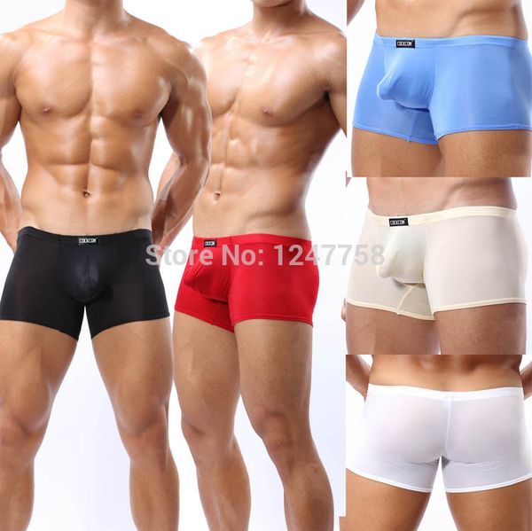underpants men's ice silk pouch boxers shorts underwear square cut silky, Black;white
underpants men's ice silk pouch boxers shorts underwear square cut silky, Black;white