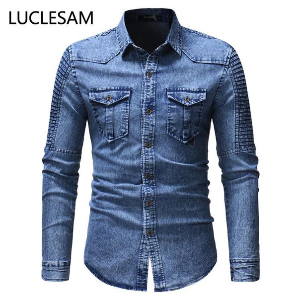men's casual shirts fold mens jeans denim cardigan men button up streetwear male slim fit biker camisas para hombre xxxl, White;black
men's casual shirts fold mens jeans denim cardigan men button up streetwear male slim fit biker camisas para hombre xxxl, White;black