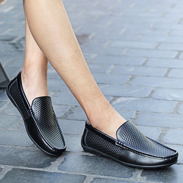fashion italian genuine leather men casual shoes summer mens loafers moccasins breathable slip on driving shoes soft flats, Black
fashion italian genuine leather men casual shoes summer mens loafers moccasins breathable slip on driving shoes soft flats, Black
