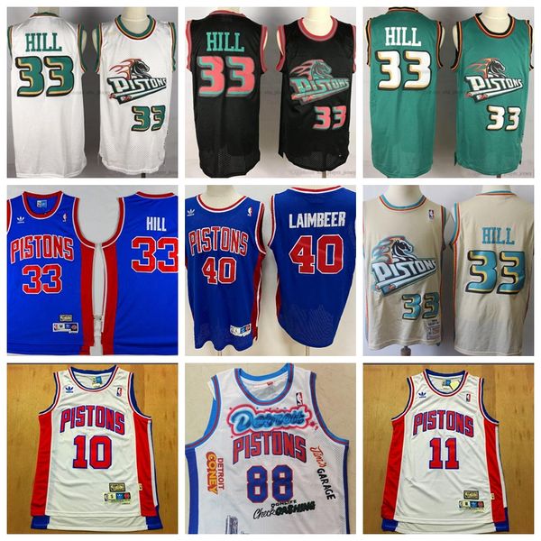 vintage 33 grant hill throwback detroit pistons jersey 23 blake griffin 40 laimbeer derrick rose 25 stitched basketball jersey, Black;red 
vintage 33 grant hill throwback detroit pistons jersey 23 blake griffin 40 laimbeer derrick rose 25 stitched basketball jersey, Black;red
