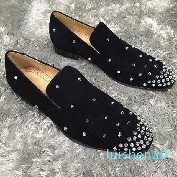 2019 elegant designer wedding party dress spikes red bottom loafers shoes mens shiny mocassin business casual oxford walking shoes 38-46 l29, Black
2019 elegant designer wedding party dress spikes red bottom loafers shoes mens shiny mocassin business casual oxford walking shoes 38-46 l29, Black