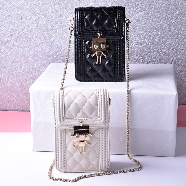 2019 new fashion small square mobile phone small square lingge chain bag hipster robot mobile phone bag, White
2019 new fashion small square mobile phone small square lingge chain bag hipster robot mobile phone bag, White