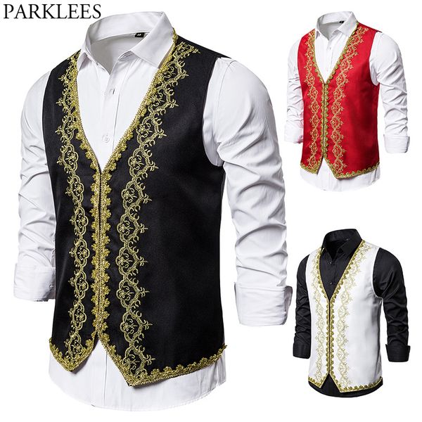 baroque style gold embroidery vest men stylish slim fit prince black vests mens stage prom drama opera costume gilet 2xl, Black;white
baroque style gold embroidery vest men stylish slim fit prince black vests mens stage prom drama opera costume gilet 2xl, Black;white
