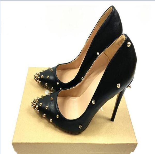 2018 pointed toe rivet shoes women wedding bride high heels rivet decoration beautiful pumps ladies heels with box, Black
2018 pointed toe rivet shoes women wedding bride high heels rivet decoration beautiful pumps ladies heels with box, Black