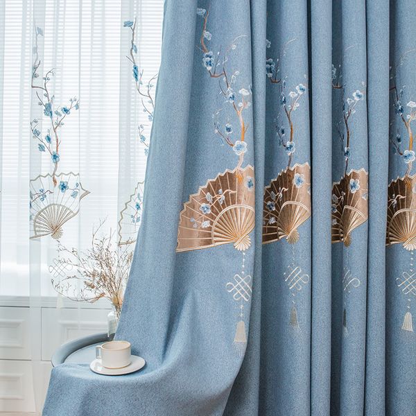 new style chinese curtains for living room bedroom chinese style embroidered blackout curtains finished product customization
new style chinese curtains for living room bedroom chinese style embroidered blackout curtains finished product customization