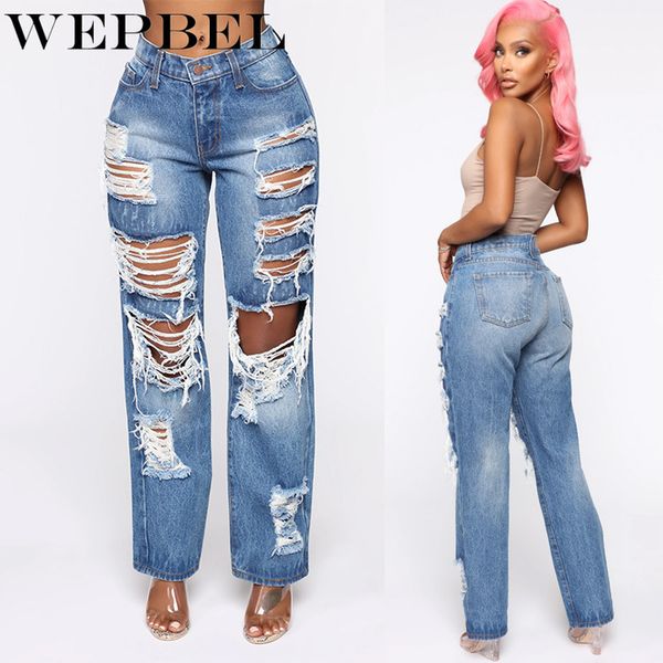 wepbel denim straight pants street style long pants casual jeans women trousers women fashion tearing hole high waist jeans, Blue
wepbel denim straight pants street style long pants casual jeans women trousers women fashion tearing hole high waist jeans, Blue