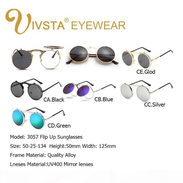 ivsta flip up sunglasses men steampunk sunglasses women round glasses mirror retro vintage brand designer myopia diopter goggle, White;black
ivsta flip up sunglasses men steampunk sunglasses women round glasses mirror retro vintage brand designer myopia diopter goggle, White;black