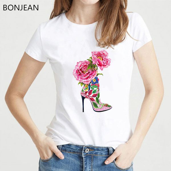 vogue watercolor flowers high heel shoe printed tshirt women white summer female t-shirt femme punk t shirt streetwear
vogue watercolor flowers high heel shoe printed tshirt women white summer female t-shirt femme punk t shirt streetwear