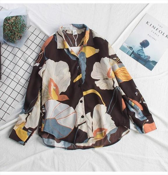 women overshirt vintage long sleeved clothes female autumn spring vintage retro turndown loose print blouse shirt, White
women overshirt vintage long sleeved clothes female autumn spring vintage retro turndown loose print blouse shirt, White