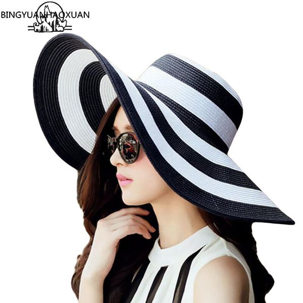 bingyuanhaoxuan women's straw panama sun hat black striped overflowed floppy fashion, Blue;gray
bingyuanhaoxuan women's straw panama sun hat black striped overflowed floppy fashion, Blue;gray