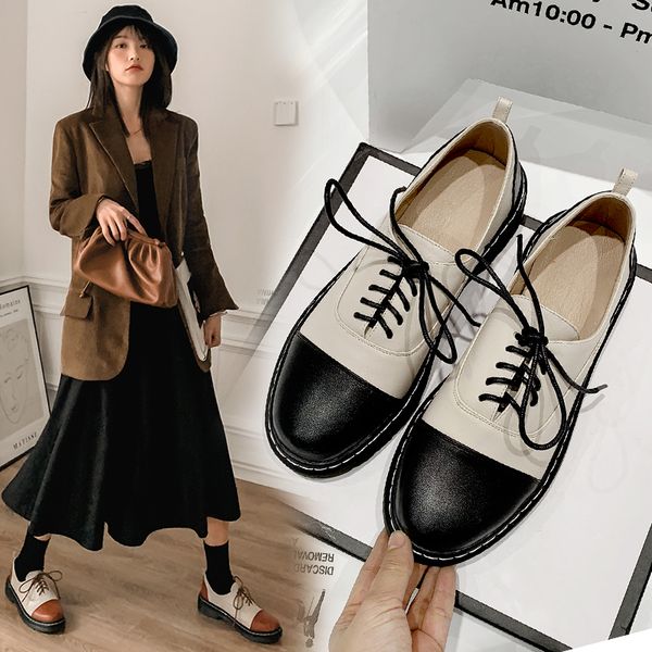 2020 fashion spring oxford flats woman lace-up round toe loafers leather derby shoes new british women thick heel shoes 33 34 41, Black
2020 fashion spring oxford flats woman lace-up round toe loafers leather derby shoes new british women thick heel shoes 33 34 41, Black
