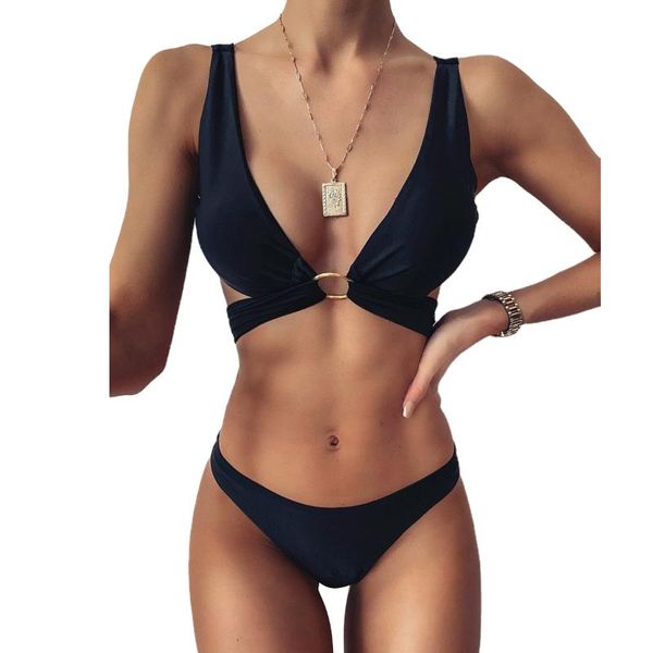 new women o-ring bikini sets swimsuit fashion double-sided plain color lace up bathing suit with chest padded triangle swim suit, White;black
new women o-ring bikini sets swimsuit fashion double-sided plain color lace up bathing suit with chest padded triangle swim suit, White;black