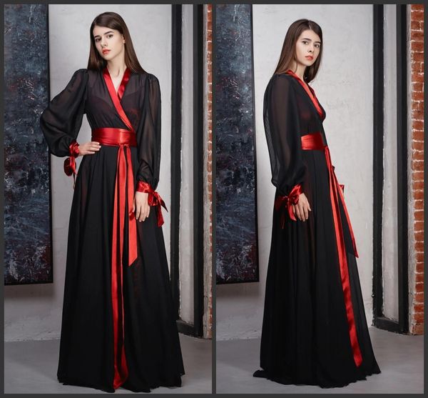 black chiffon long sleeve elegant evening formal dresses 2020 robes de soirée evening gowns muslim dress sheer women party gown alfombra, Black;red
black chiffon long sleeve elegant evening formal dresses 2020 robes de soirée evening gowns muslim dress sheer women party gown alfombra, Black;red