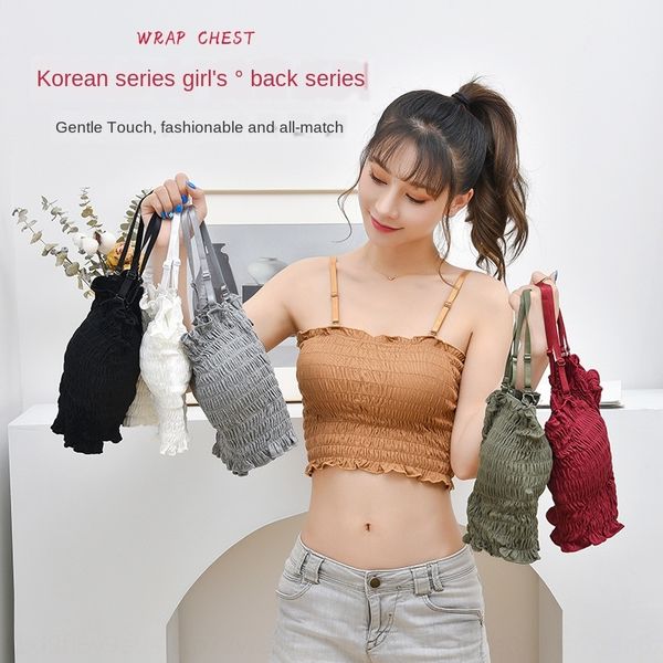 women's vest summer outer wear 2020 new back wrap chest short wrinkle small sling brabra brasling anti-exposure bra, White
women's vest summer outer wear 2020 new back wrap chest short wrinkle small sling brabra brasling anti-exposure bra, White