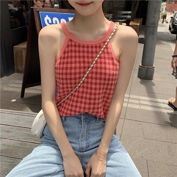 hanging neck plaid camisole underpants vest underpants vest female wear 2020 new korean style student slim base top, Camo
hanging neck plaid camisole underpants vest underpants vest female wear 2020 new korean style student slim base top, Camo