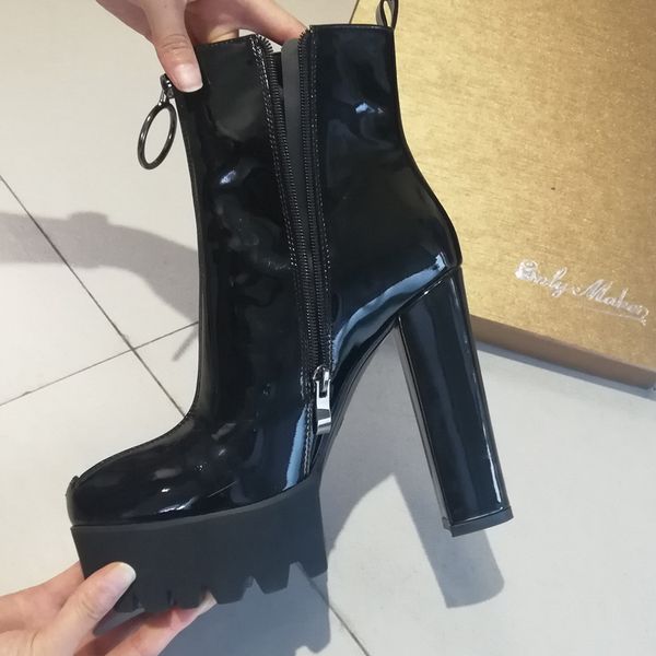 onlymaker patent leather ankle boots platform thick high heel zipper for women plus size us5~us15 for ladies black booties
onlymaker patent leather ankle boots platform thick high heel zipper for women plus size us5~us15 for ladies black booties
