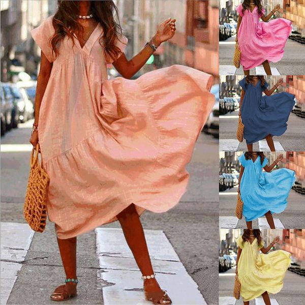 summer loose v-neck irregular multi-color multi-code long dress v-neck solid long skirt ladies tunics beach fashion dresse, White;black
summer loose v-neck irregular multi-color multi-code long dress v-neck solid long skirt ladies tunics beach fashion dresse, White;black