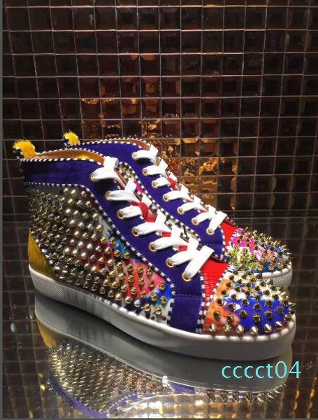 real picture red bottom sneakers men luxury red yellow spikes fashion casual mens womens shoes 2018 designer leisure trainers footwear ct04, Black
real picture red bottom sneakers men luxury red yellow spikes fashion casual mens womens shoes 2018 designer leisure trainers footwear ct04, Black