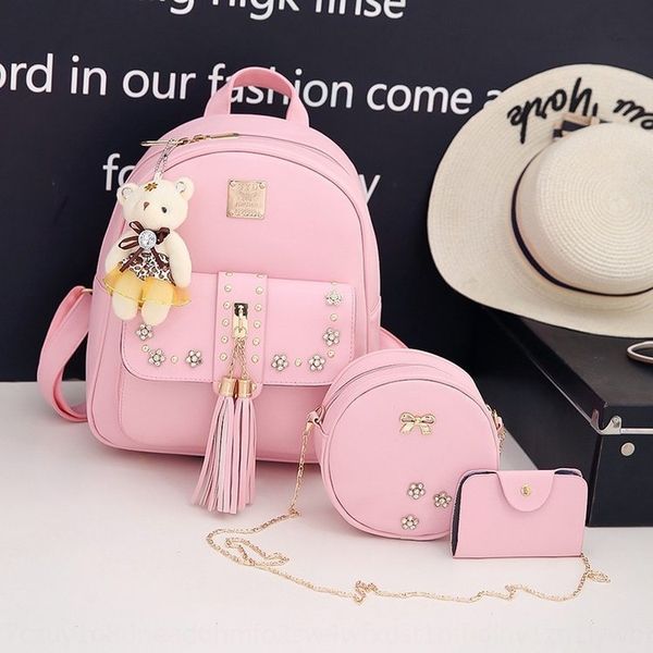 new korean style women's bag four-piece backpack simple all-match women's backpack tassel hipster student bag four-piece set, White
new korean style women's bag four-piece backpack simple all-match women's backpack tassel hipster student bag four-piece set, White