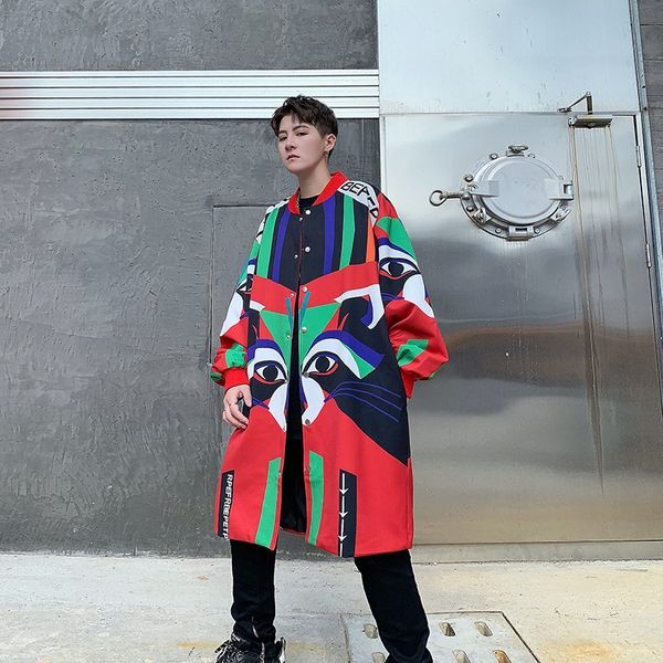 2020 new hip-hop mid-length trench coat men's windbreaker windbreaker street funny printed street dance trench coat, Tan;black
2020 new hip-hop mid-length trench coat men's windbreaker windbreaker street funny printed street dance trench coat, Tan;black