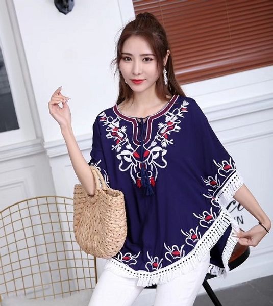 2019 women's t- mid-long sleeve embroidered loose 2019 women's bat t-shirt mid-long sleeve embroidered loose bat shirt, White
2019 women's t- mid-long sleeve embroidered loose 2019 women's bat t-shirt mid-long sleeve embroidered loose bat shirt, White
