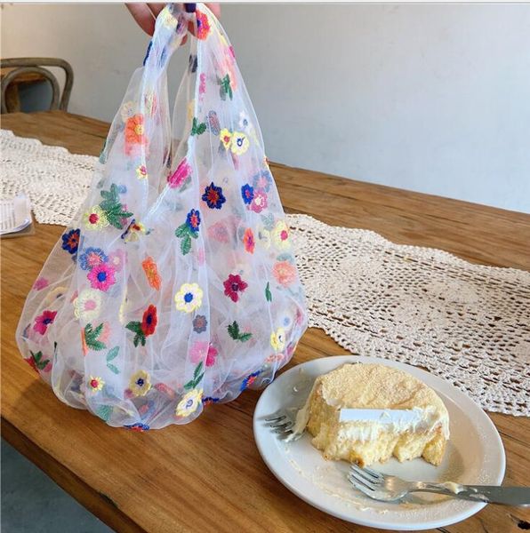 women cute mesh shoulder bags girl new fashion fresh flower embroidery tote handbag travel shopping bag
women cute mesh shoulder bags girl new fashion fresh flower embroidery tote handbag travel shopping bag