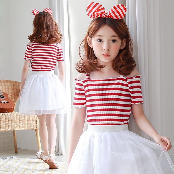 m1kjh 2019 new strapless girls' summer clothes korean clothes medium and large one-line collar elastic shoulder strap children's c, Blue
m1kjh 2019 new strapless girls' summer clothes korean clothes medium and large one-line collar elastic shoulder strap children's c, Blue