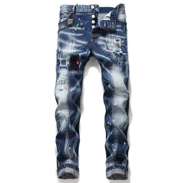 2020 luxury designer jeans ripped designer men's pants fashion distressed washed teen jeans men denim ripped trousers jeans, Blue
2020 luxury designer jeans ripped designer men's pants fashion distressed washed teen jeans men denim ripped trousers jeans, Blue