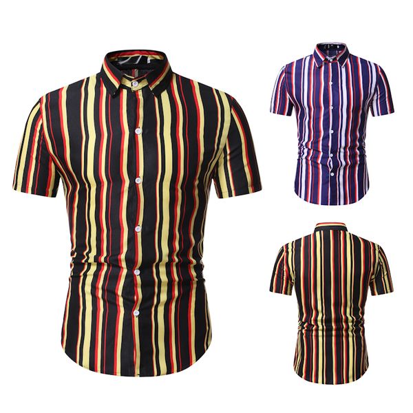 2020 men's summer new multi-color mosaic striped casual business fashion short-sleeved shirt tw39, White;black
2020 men's summer new multi-color mosaic striped casual business fashion short-sleeved shirt tw39, White;black