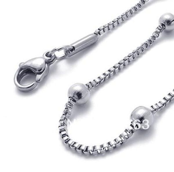 lady fashion width 4.0mm 316l stainless steel intermittent balls beads square box chain necklace(20" inches, Silver
lady fashion width 4.0mm 316l stainless steel intermittent balls beads square box chain necklace(20" inches, Silver